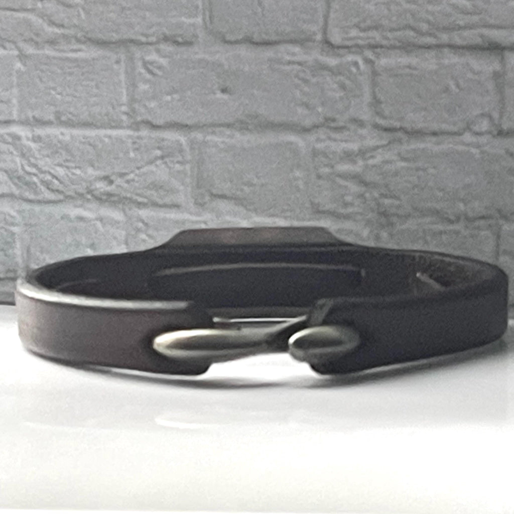 Asher Brown & Silver Genuine Leather Medical Alert ID Bracelet With Free Personalised Engraving Gift Box by Shelley @buyamedicalalert.com