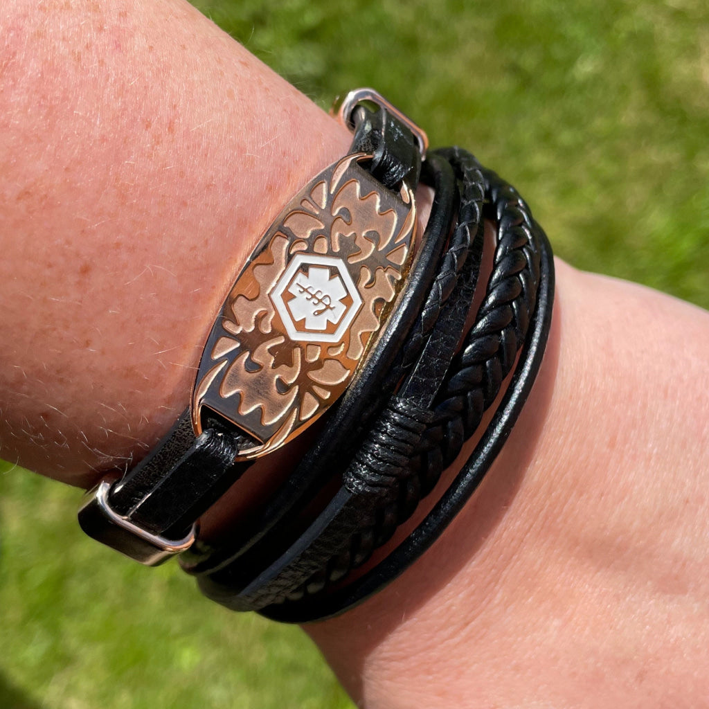 Blackwell Leather Medical Alert ID Bracelet - Personalised