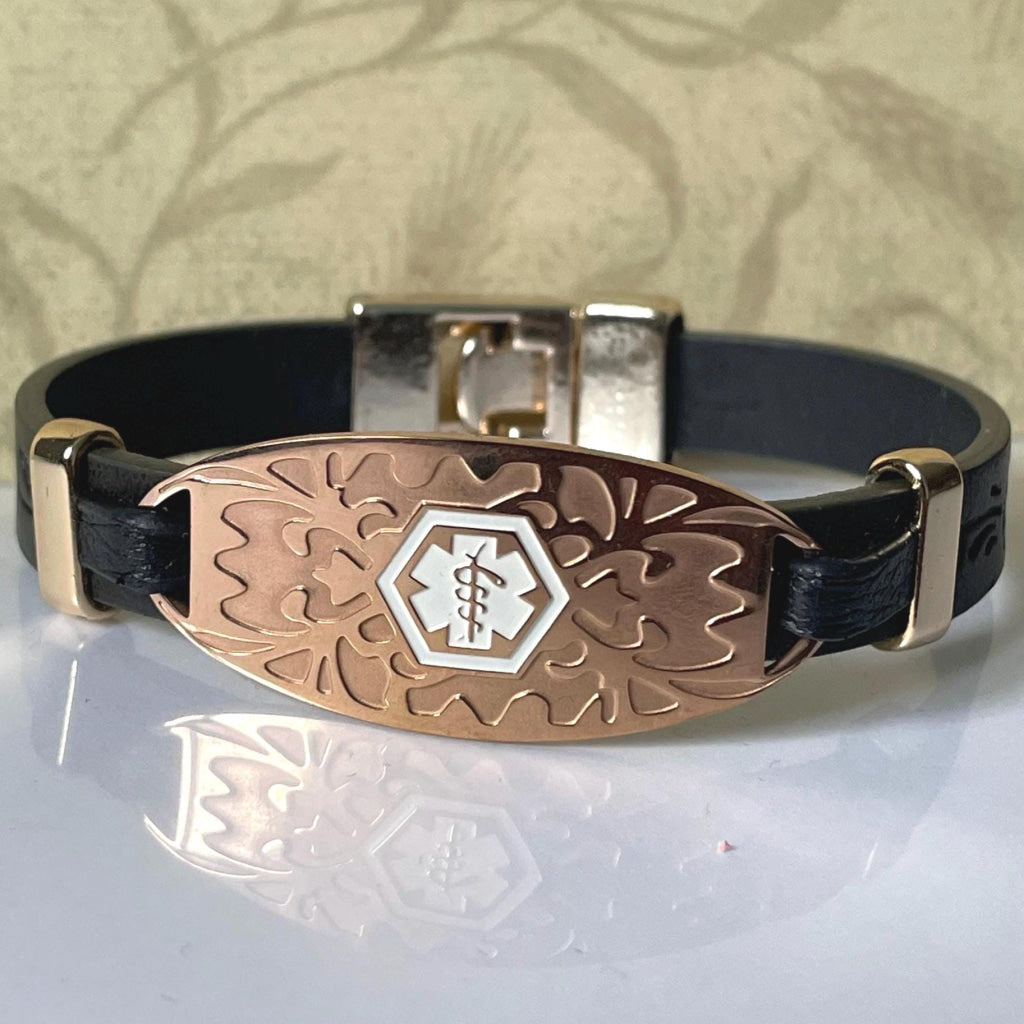 Blackwell Leather Medical Alert ID Bracelet - Personalised