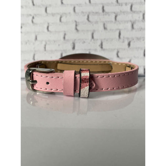 Emmie Pink Leather Medical Alert ID Bracelet - Personalised