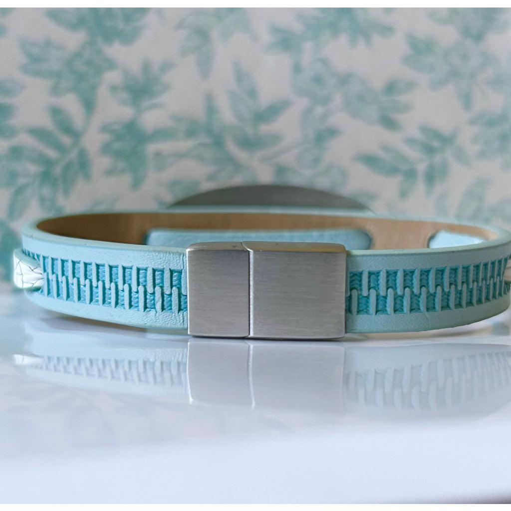 buyamedicalalert.com Era Green Leather Medical Alert ID Bracelet - Personalised