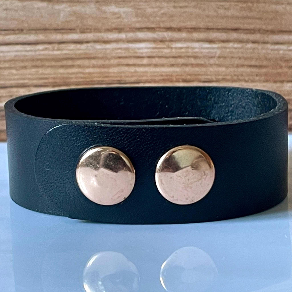 Francis Black Leather Medical Alert ID Bracelet - Personalised