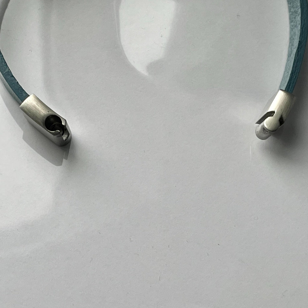 Frier Denim Blue Genuine Leather Medical Alert ID Bracelet - Personalised