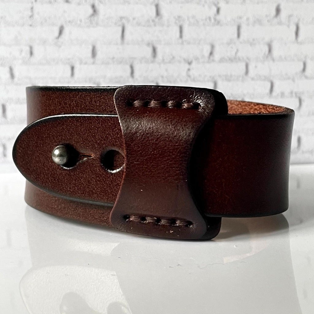 Kundra Brown Genuine Leather Medic Alert Medical ID and Allergy Cuff Style Bracelet Free Custom Engraving by Shelley @buyamedicalalert.com
