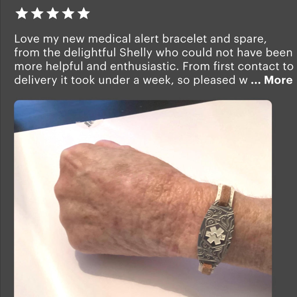 Rebecca Beaded Medical Alert ID Bracelet - Personalised