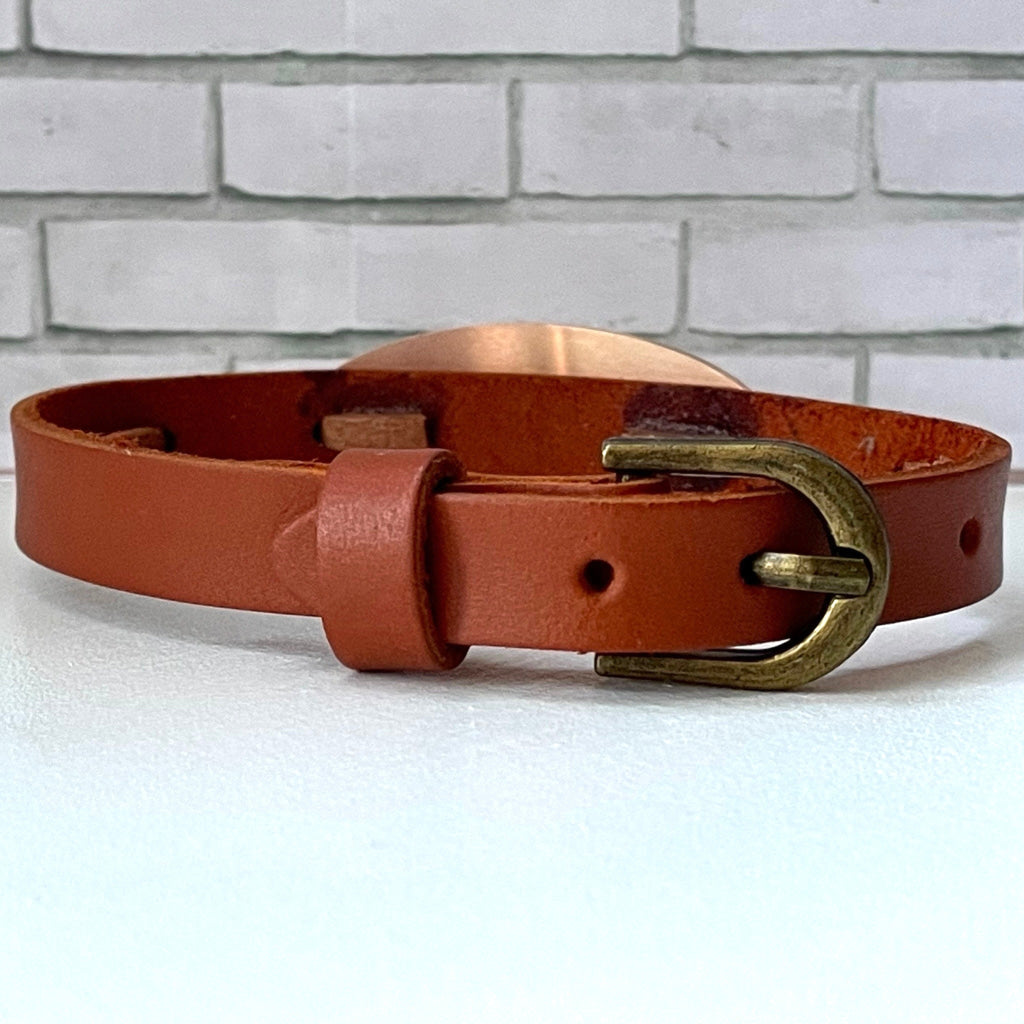buyamedicalalert.com Andrea Tan Leather Medical Alert ID Bracelet - Personalised Identification Tags & Jewelry