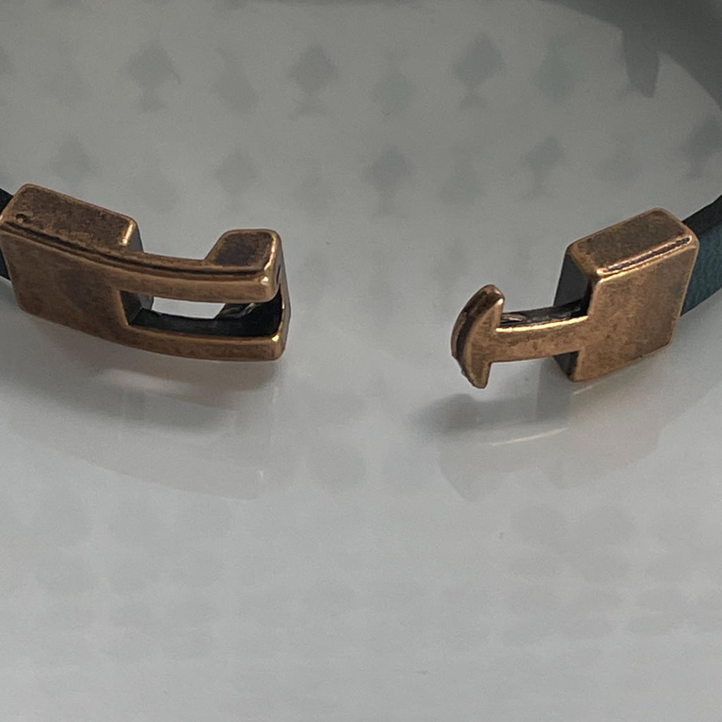 Caldon Navy Genuine Leather Rose Gold Medical Alert ID Bracelet Free Personalised Engraving Custom Made by Shelley @buyamedicalalert.com