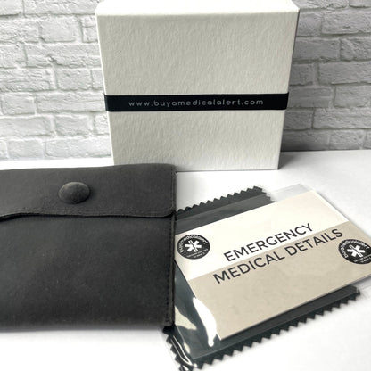 Dening Burgundy Genuine Leather Medical Alert ID Bracelet Free Personalised Engraving Custom Made to Fit, by Shelley @buyamedicalalert.com