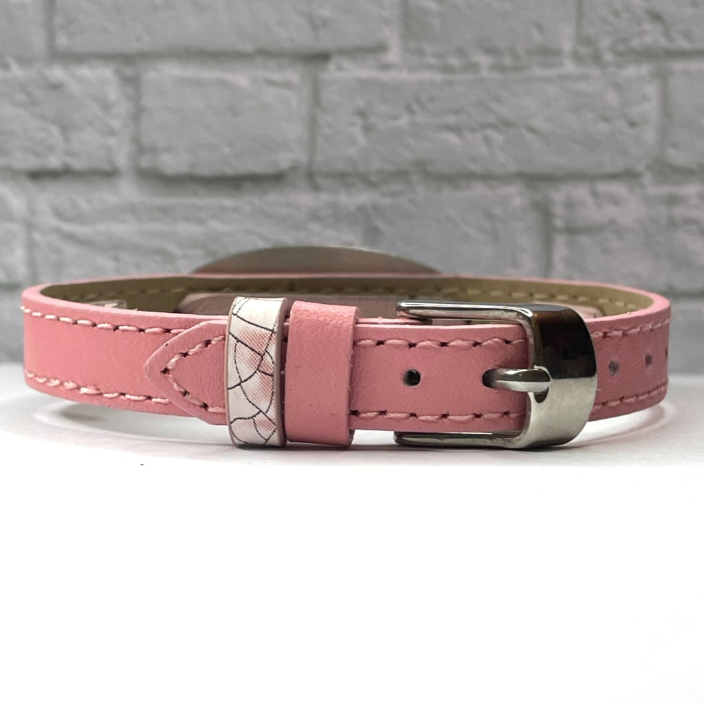 buyamedicalalert.com Emmie Pink Leather Medical Alert ID Bracelet - Personalised