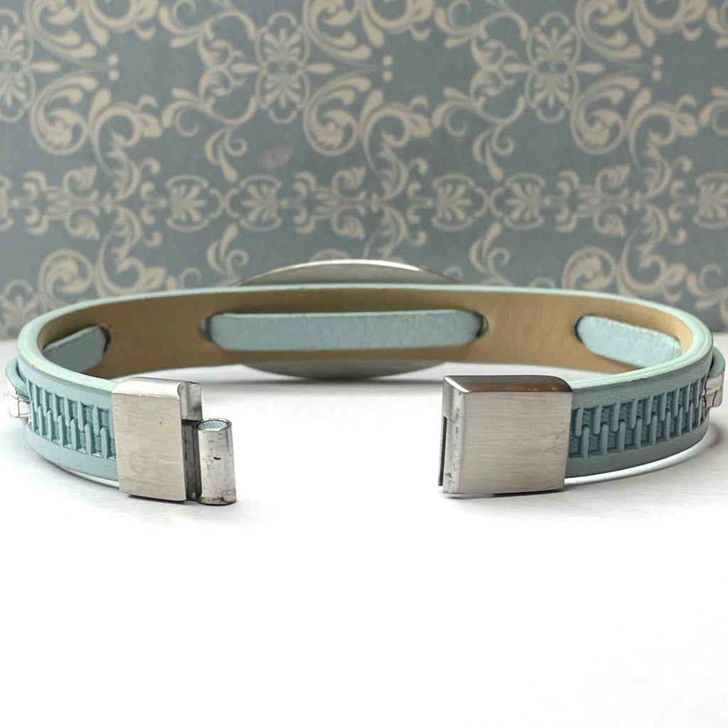 buyamedicalalert.com Era Green Leather Medical Alert ID Bracelet - Personalised