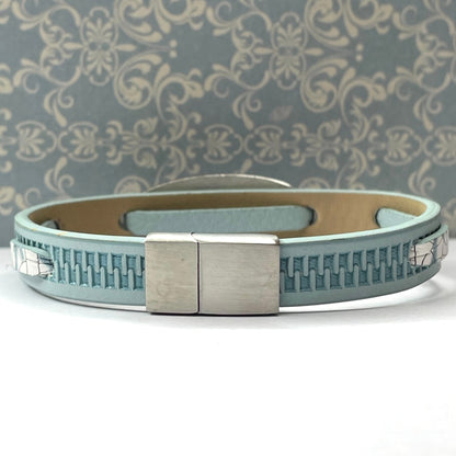 buyamedicalalert.com Era Green Leather Medical Alert ID Bracelet - Personalised