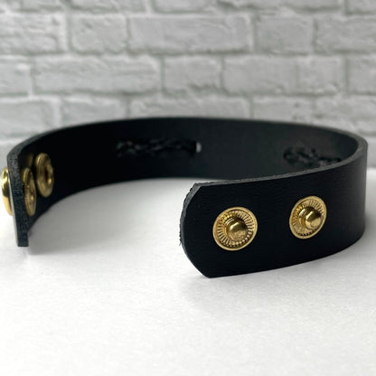 buyamedicalalert.com Francis Black Leather Medical Alert ID Bracelet - Personalised