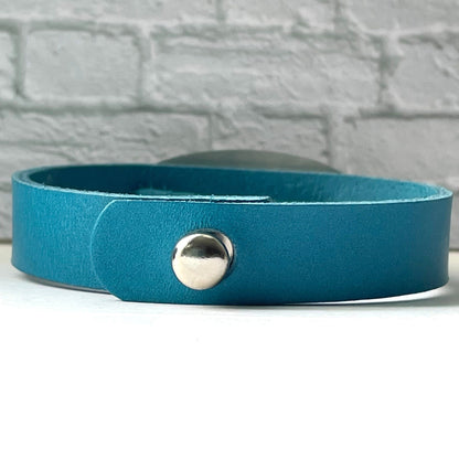 buyamedicalalert.com Lister Blue Leather Medical Alert ID Bracelet - Personalised Identification Tags & Jewelry