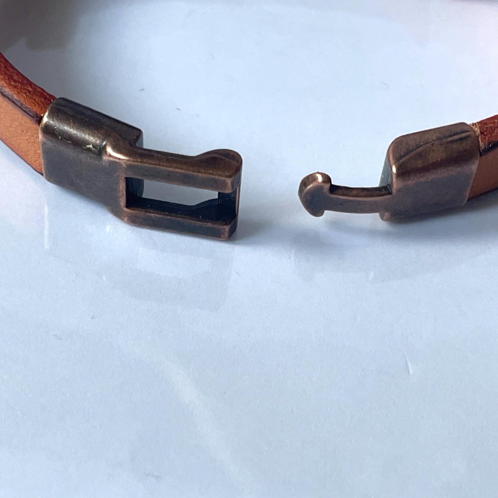 Spencer Tan & Rose Gold Genuine Leather Medical Alert ID Bracelet Free Personalised Engraving Custom Made by Shelley @buyamedicalalert.com