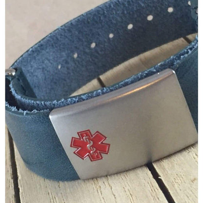 buyamedicalalert.com Personalised Fleming Leather NATO Medical Alert ID Bracelet